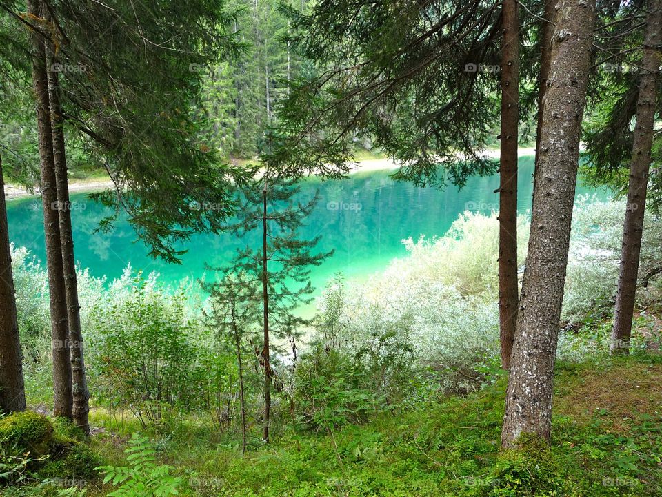 Mountain lake. Turquoise mountain lake in Switzerland