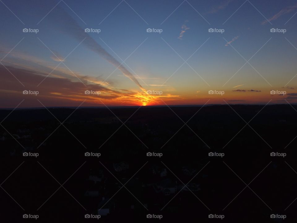 sunset from drone
