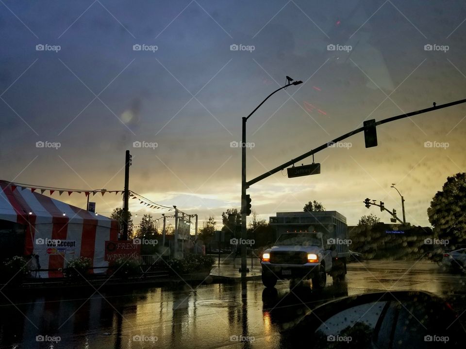 View of the city after a rainstorm