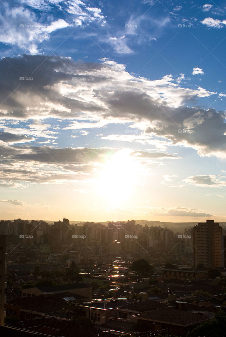 sky city sunset clouds by arthurmb