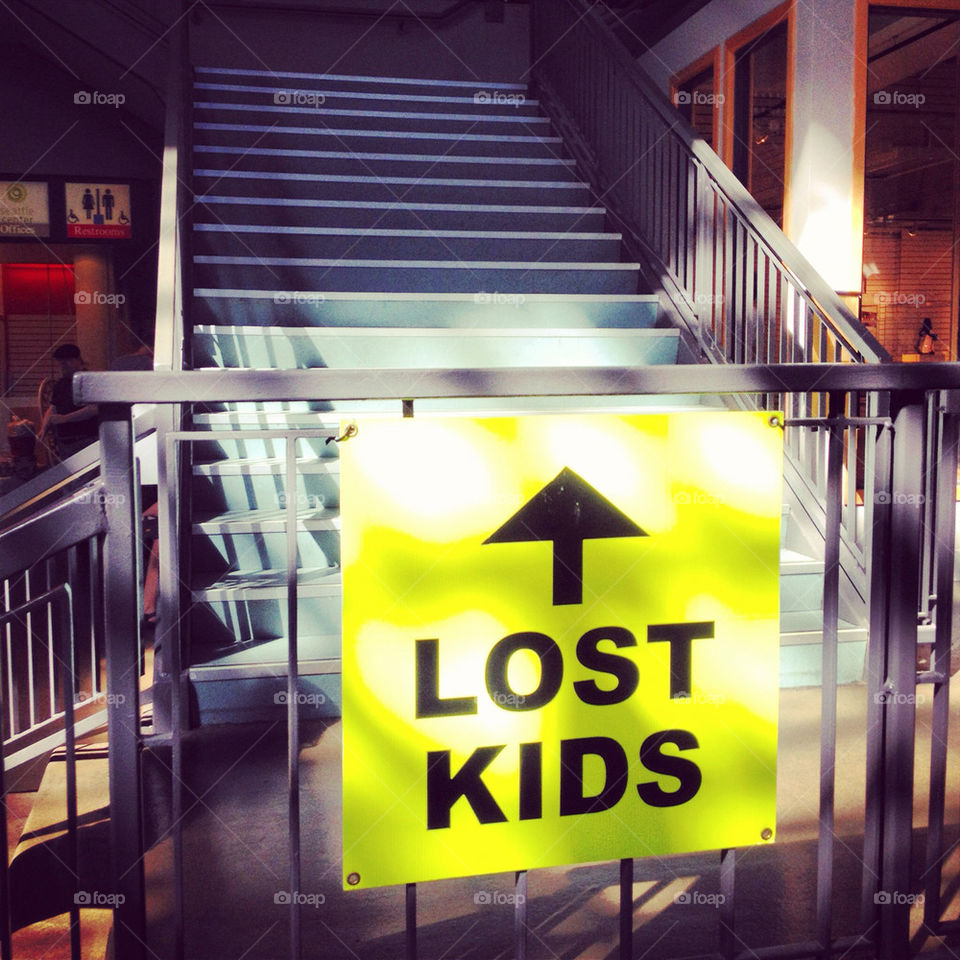 sign kids lost stairs by annieadj