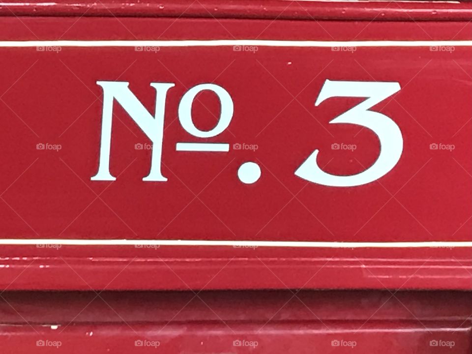 Sign with number 3