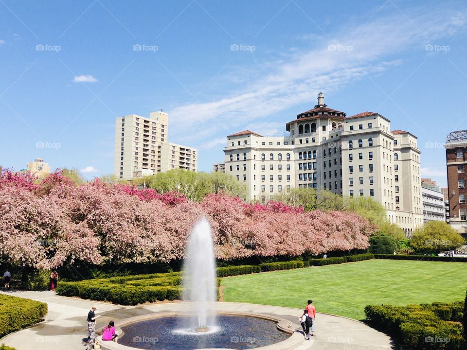 Fountain in the conservatory garden Central Park 