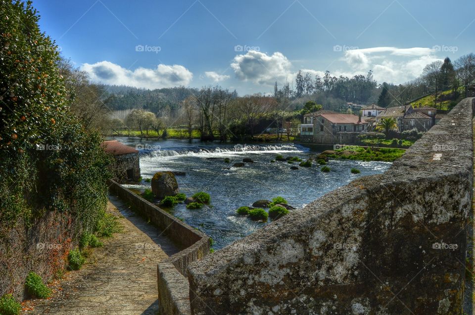 High angle view of river