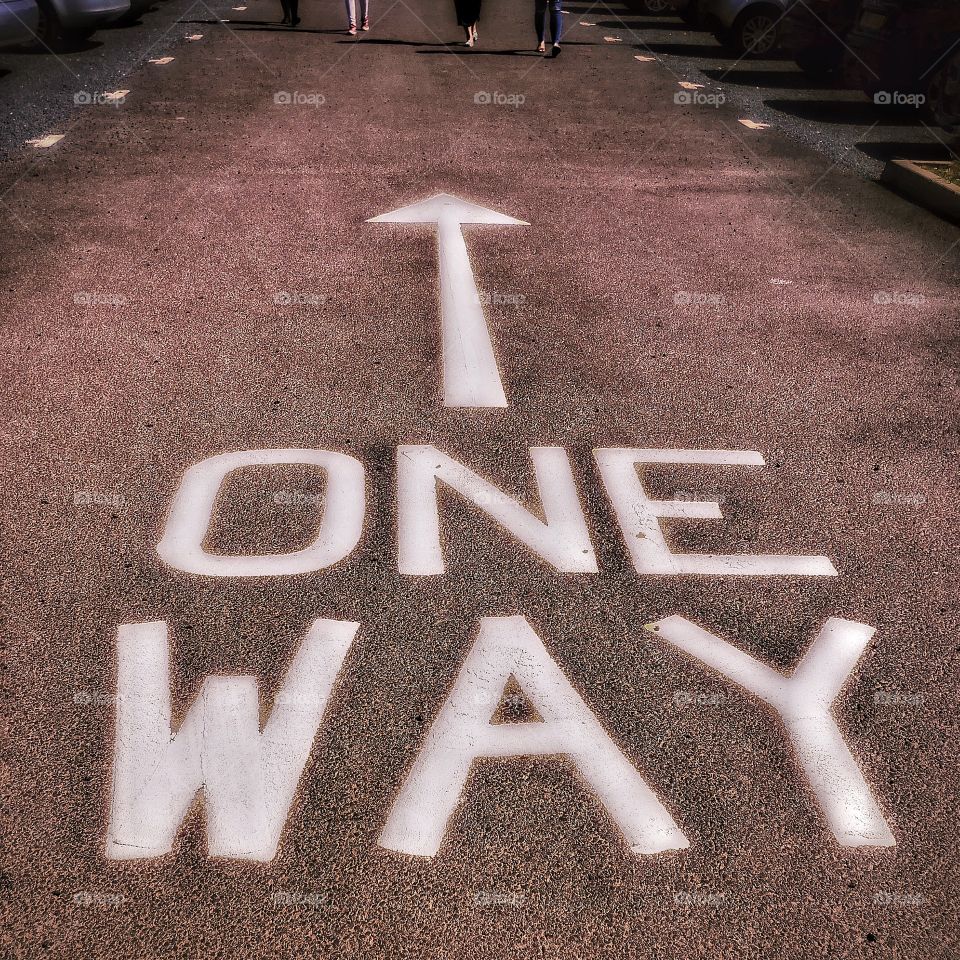 One way. One way on road