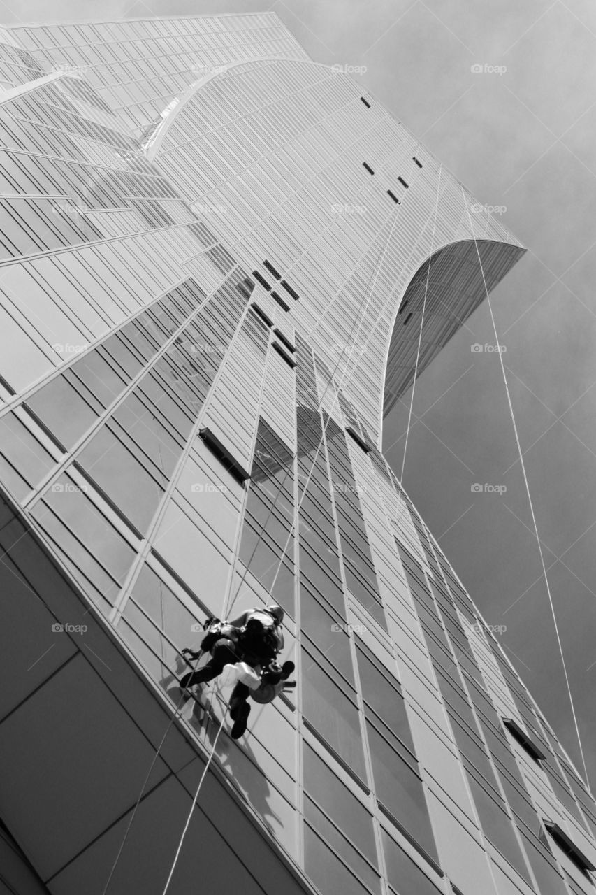 Black and white architecture, business tower, downtown 