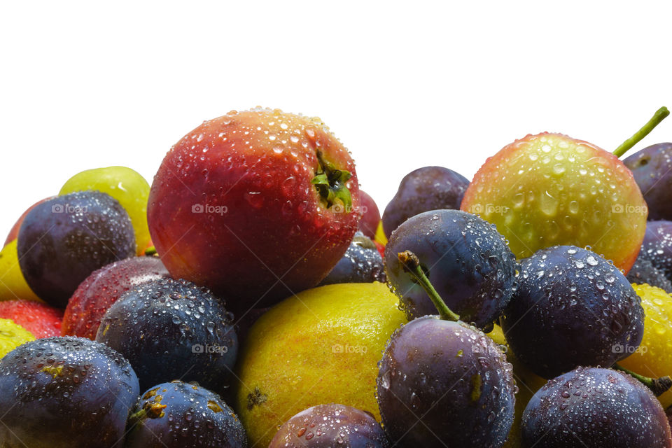 Fresh fruits and drops