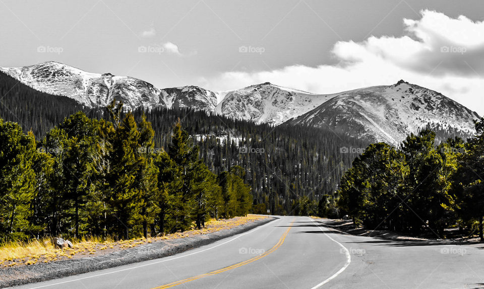 Colorado mountains.  the road that lead to Pikes peak summit