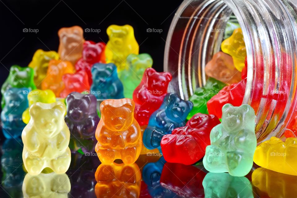 Colorful gummy bears 