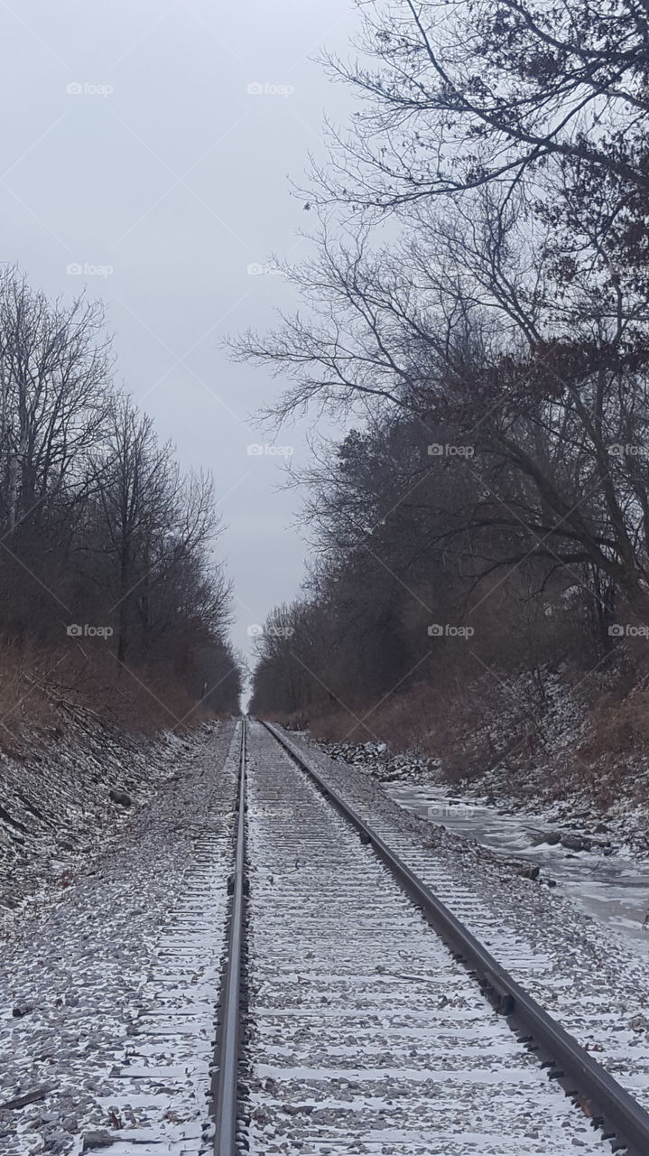 winter train tracks