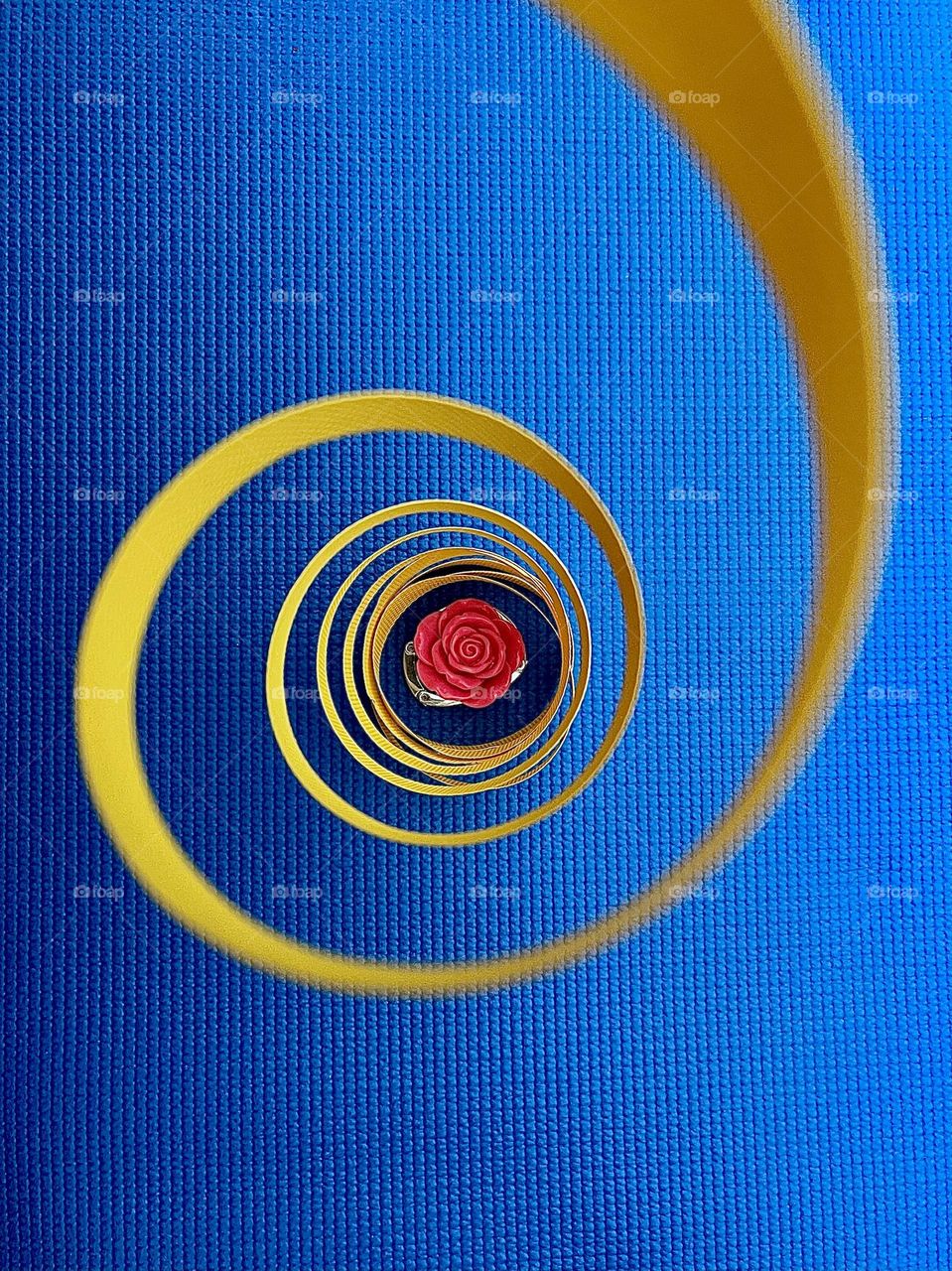 Yellow on Blue Curve Minimalist