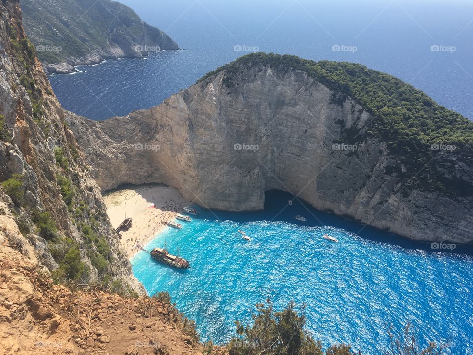 High angle view of beach