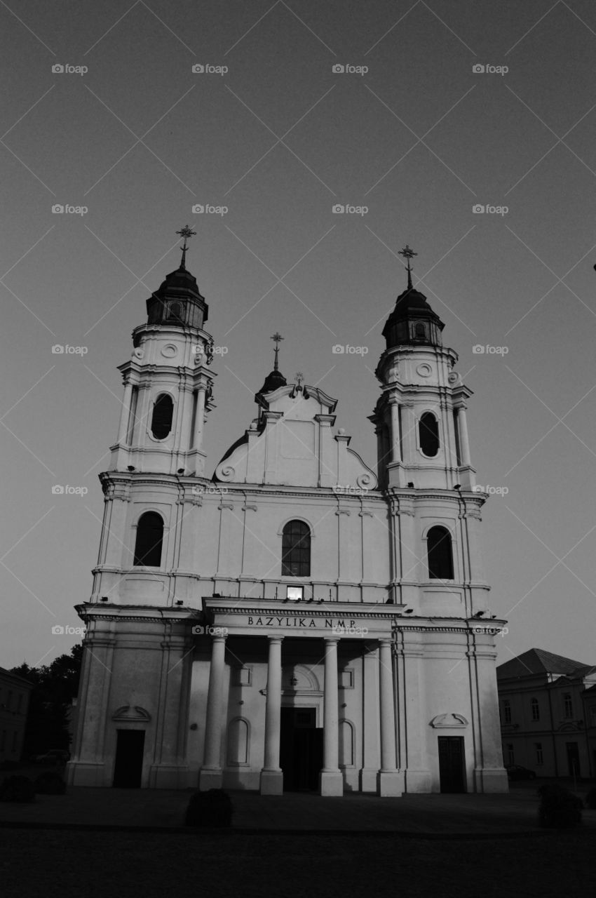 black and white architecture