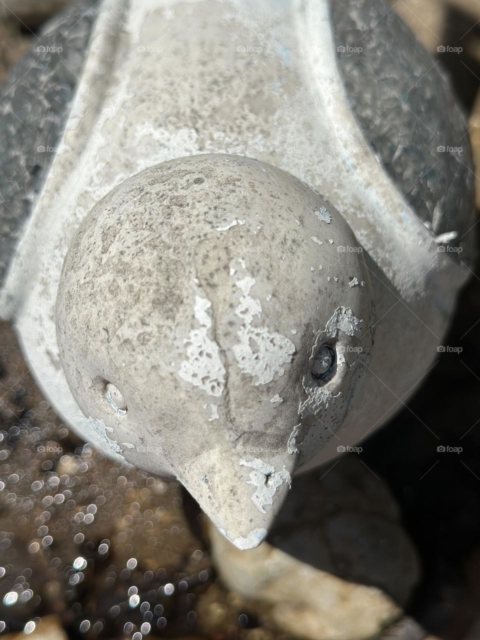 Triangle beak of a bird statue 