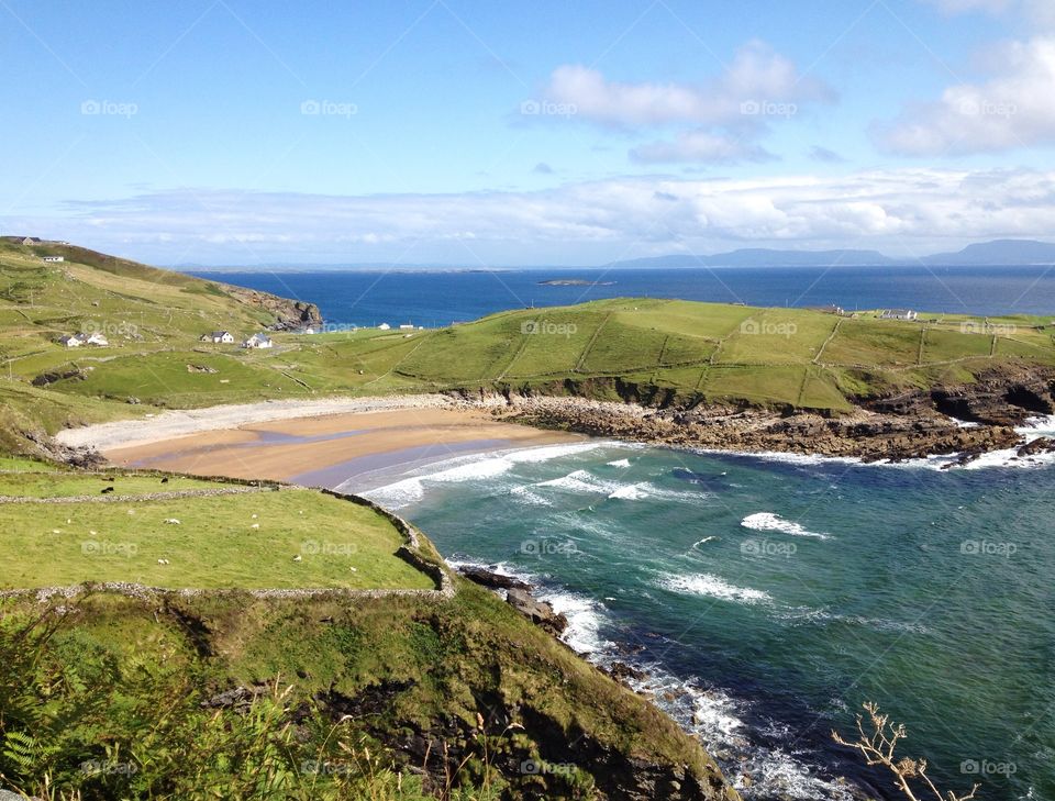 Beach scene. Beach in Co. Donegal, Ireland