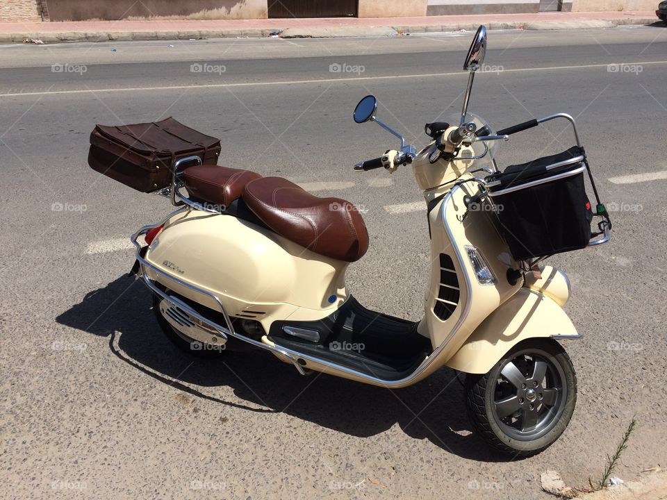 Italian motorbike Vespa on the street