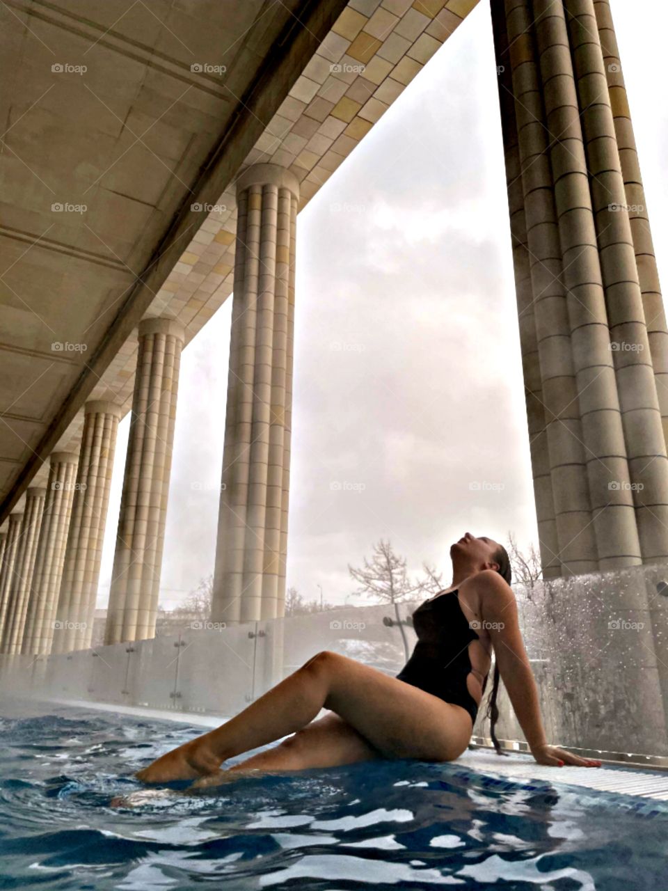 girl in the pool