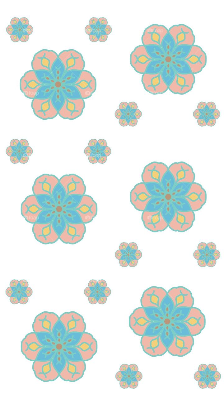 Fabric patterns, graphic patterns, tile patterns, Thai patterns Simple style on a white floral pattern