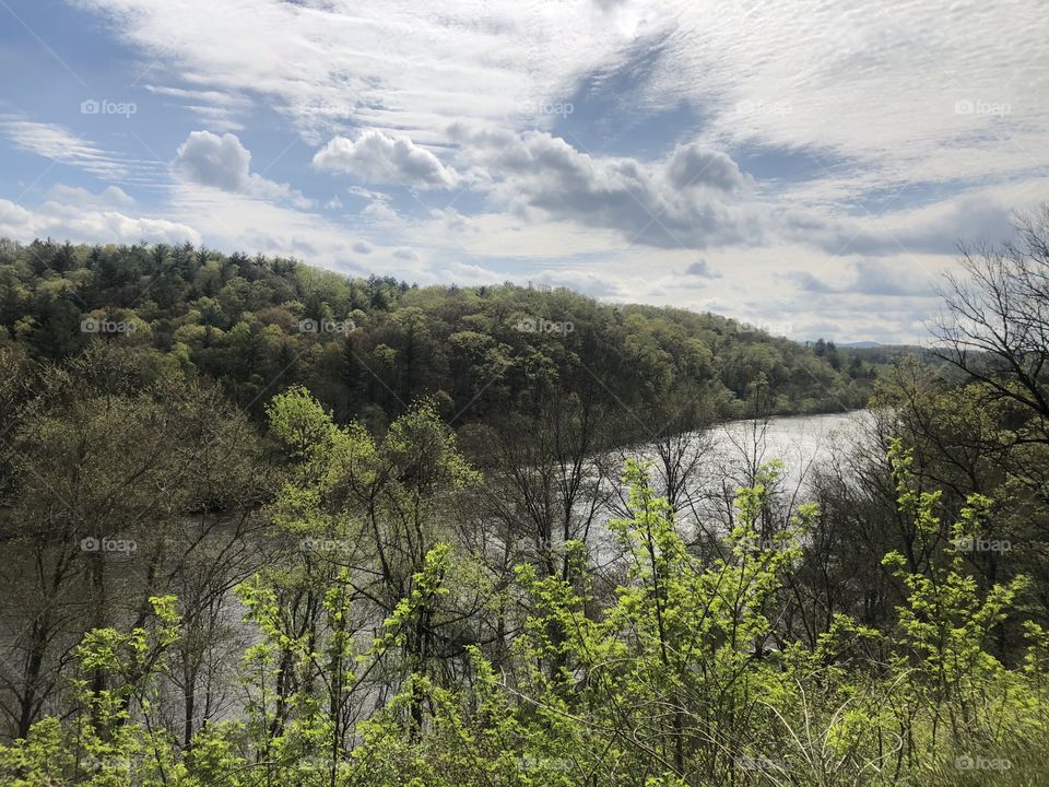 The French Broad River viewed from the Blue Ridge Parkway.