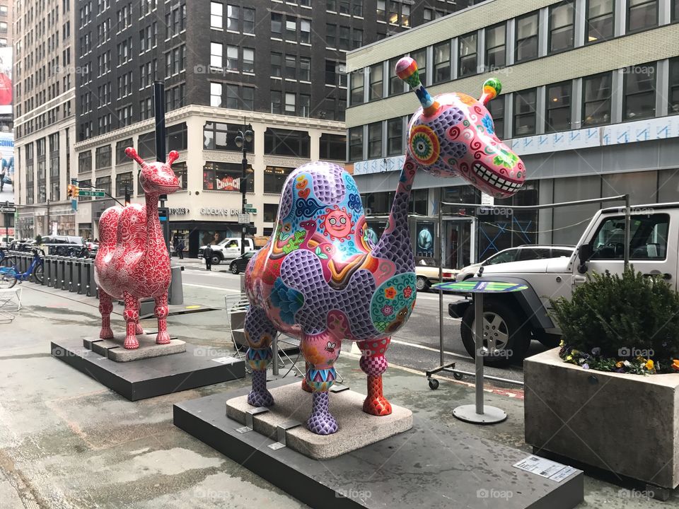 Funny sculptures on Broadway