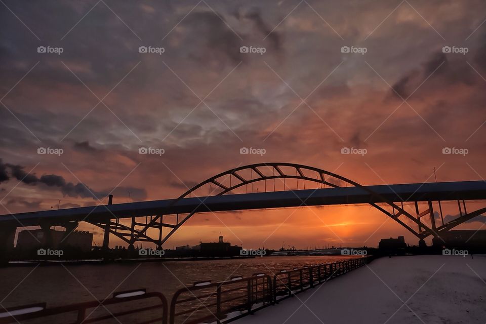 Sunset over Milwaukee Harbor 