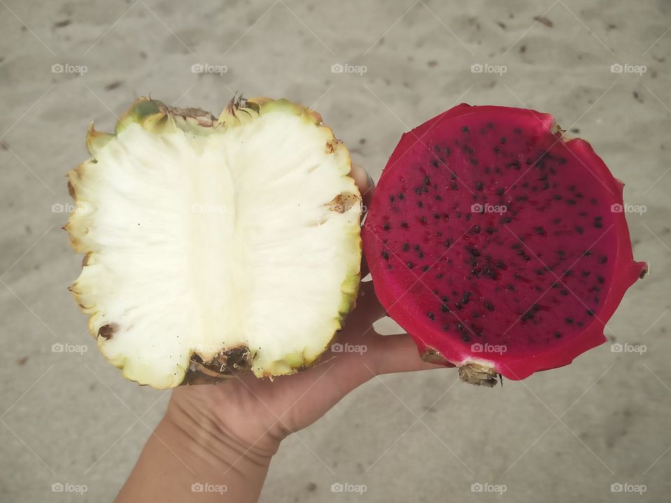 Fruits in the sand