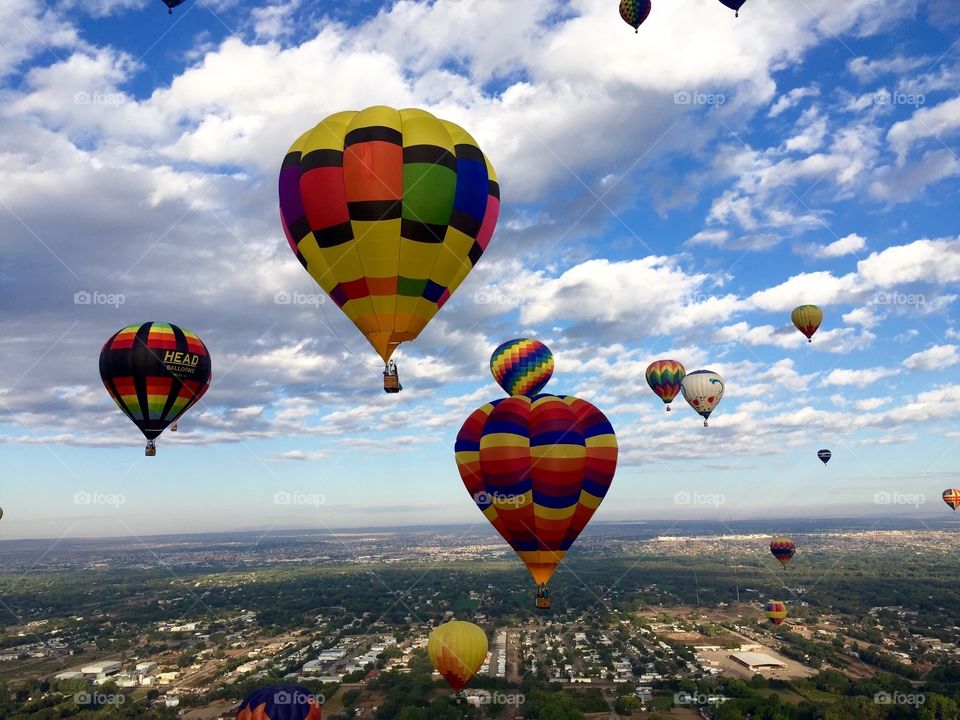 Balloon Fiesta 2015 ABQ. Up in the air, shot of some great colorful balloons!
