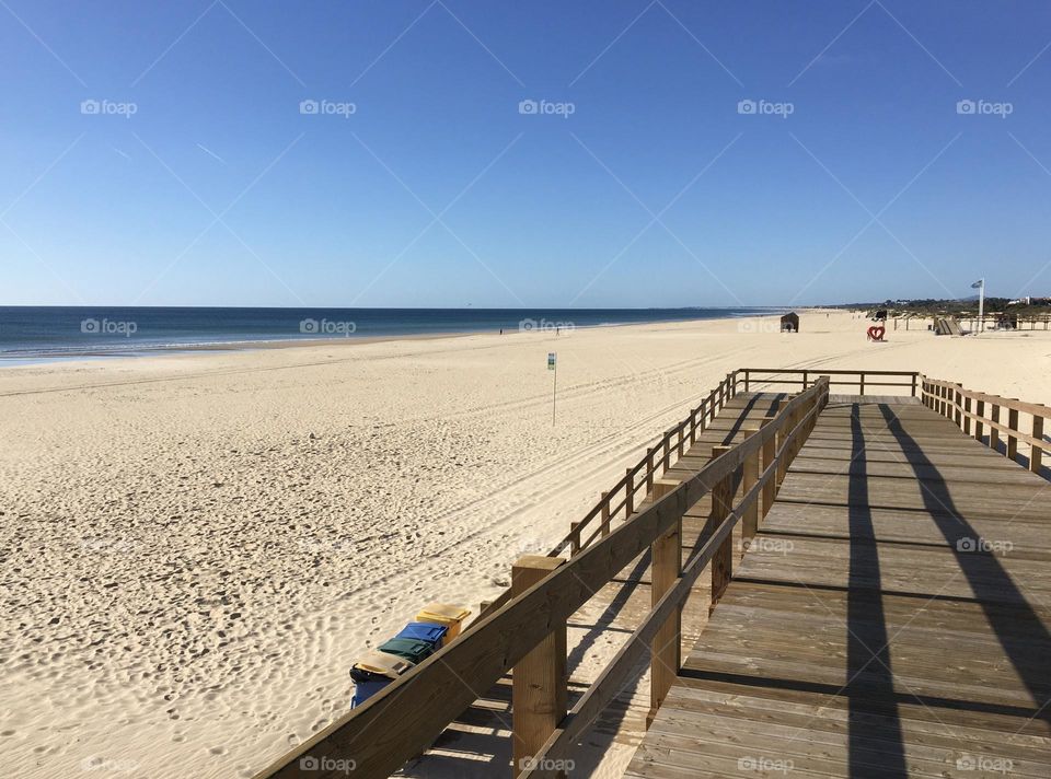Wide beach in winter season 