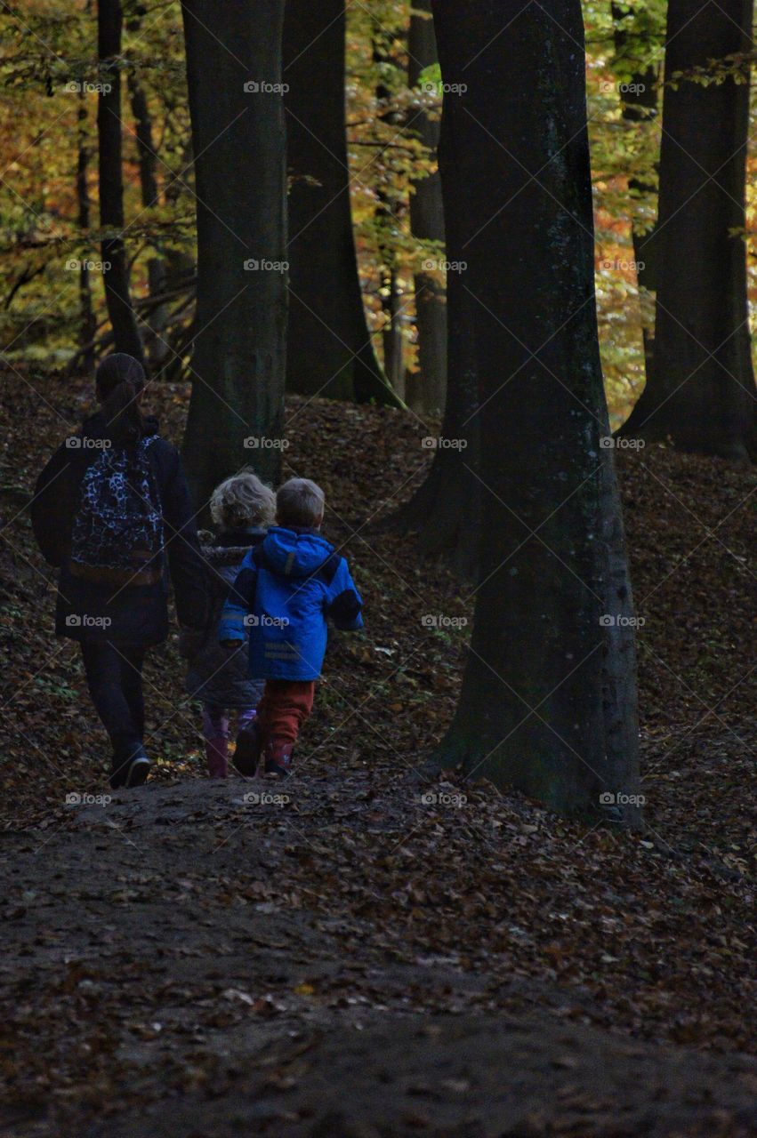 Playing in the forest