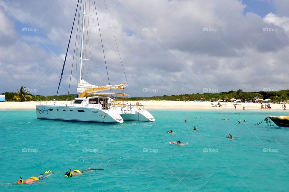 Snorkeling at prikley pear, anguilla