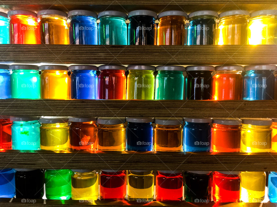 Colorful jars