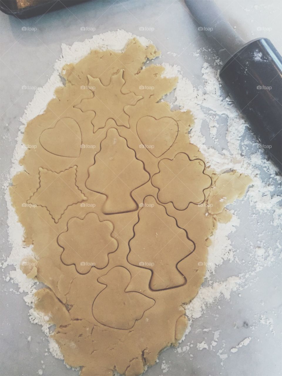 Sugar dough cut out Christmas cookies 