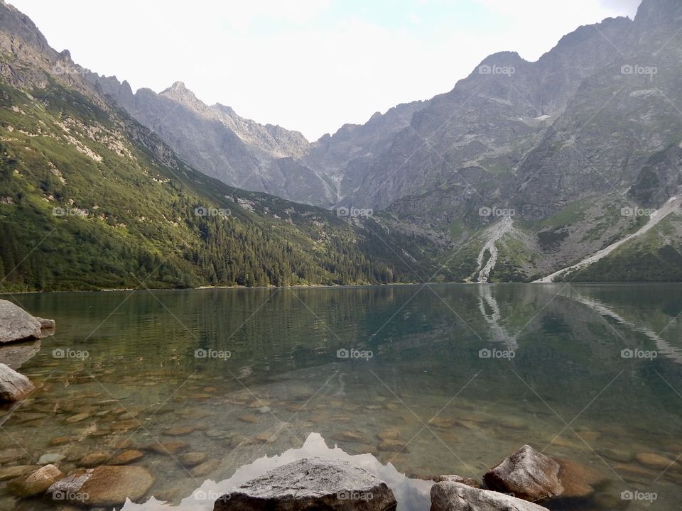Mountain lake Morskie oko, Zakopane, Tatry, Poland