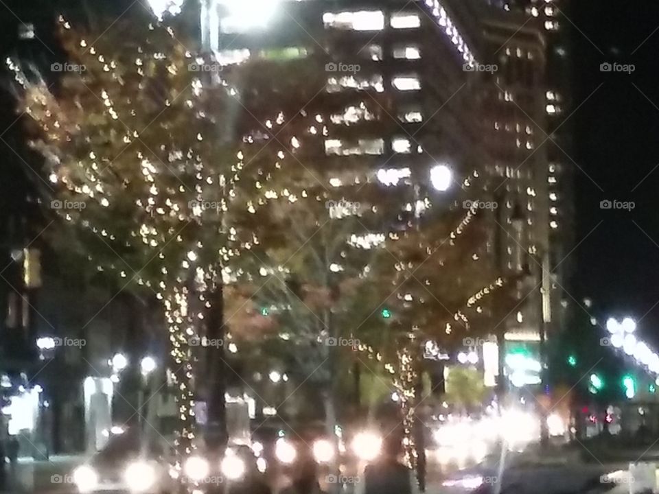 City, Christmas, Winter, Light, Downtown