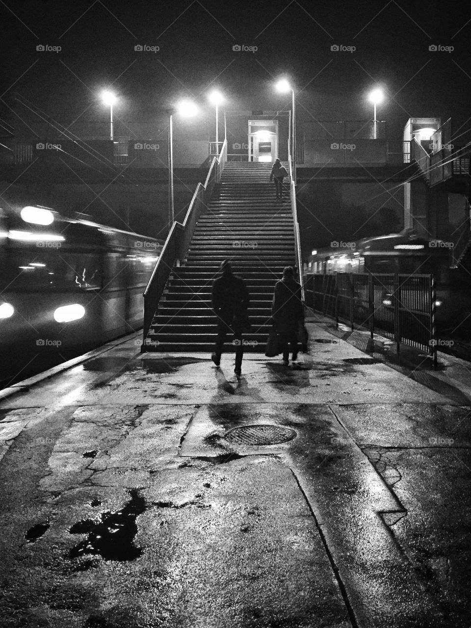 Railway station ar night