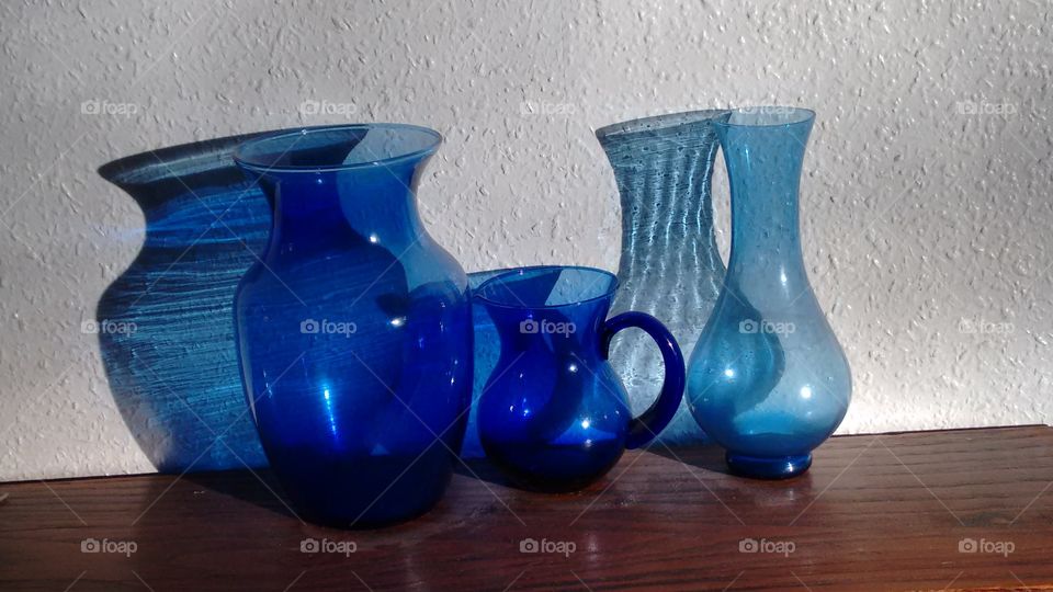 blue antique glass