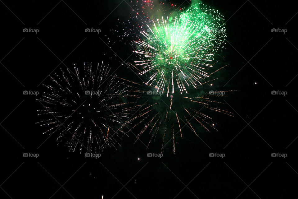 Fireworks, holiday, lights, flicker, splash, celebration, joy, sky, black sky, bright lights against the black sky, night, summer, night sky,
Bright lights of the salute against the black sky