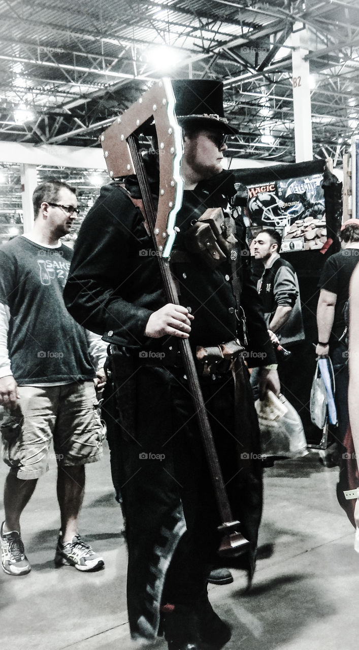 Dressed up. Guy at comic con