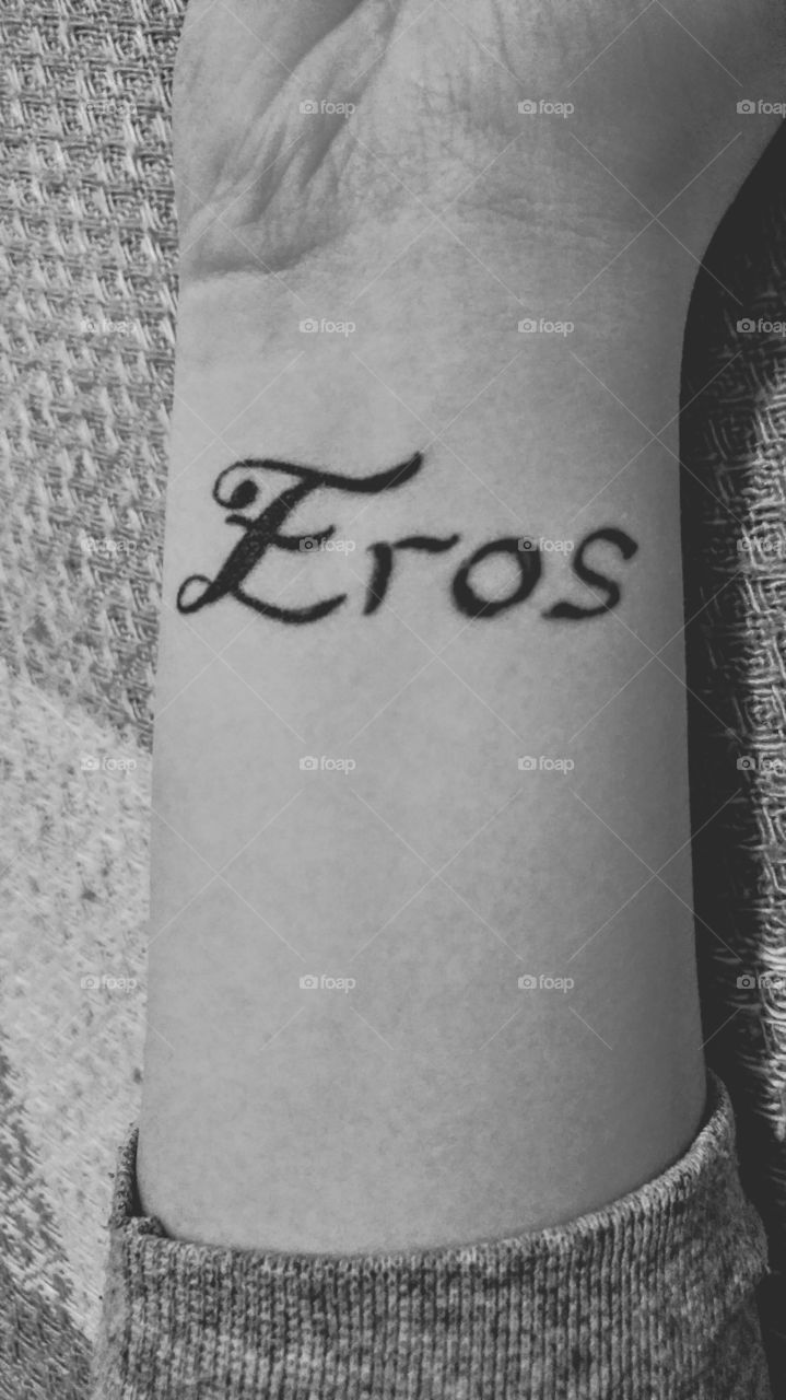 My first tattoo. It means love in Greek.