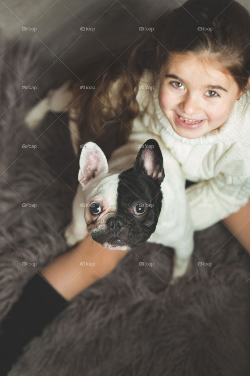 Cutest friends, girl and her dog 