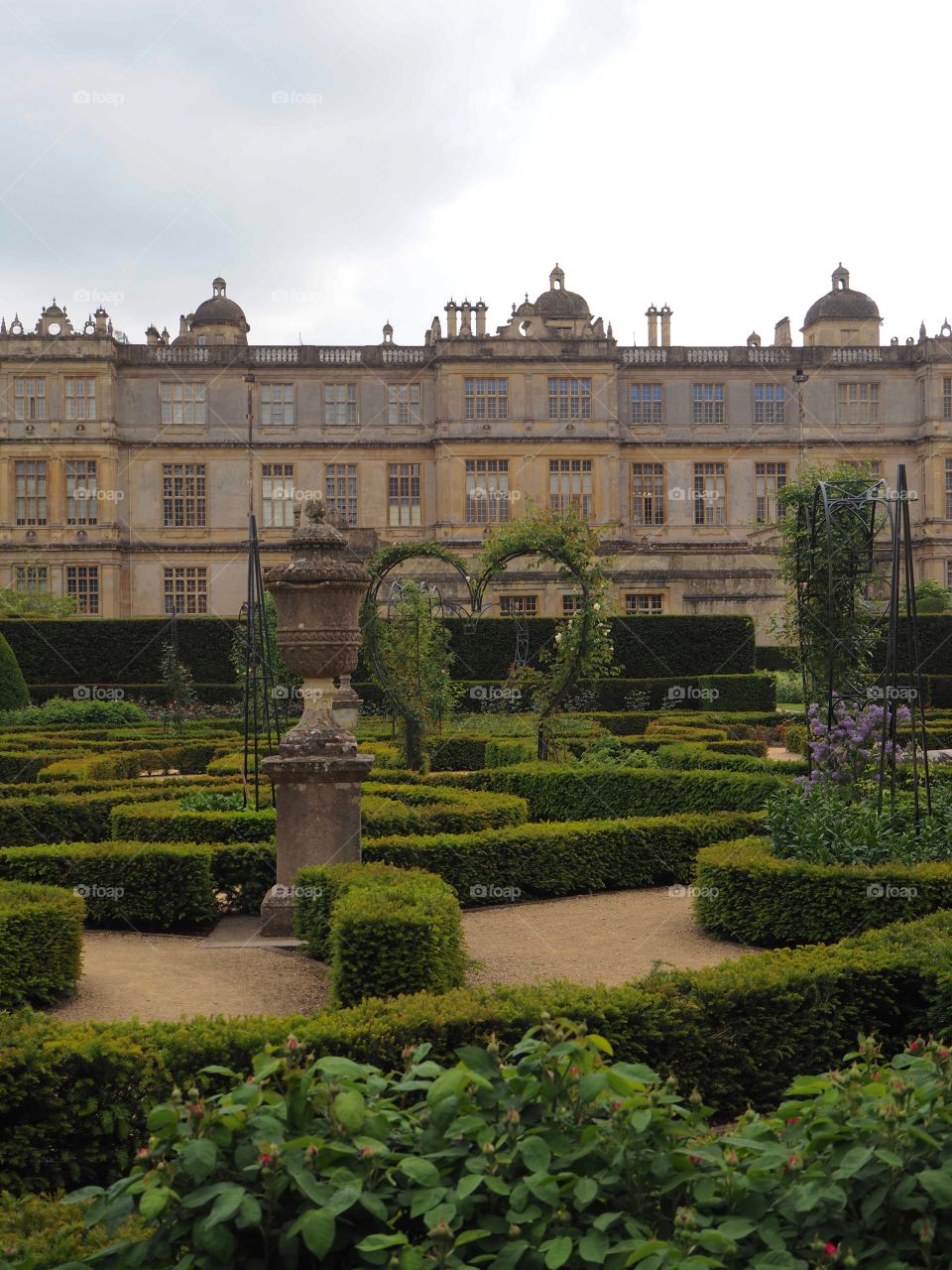 Longleat house and gardens with heart shaped trellis