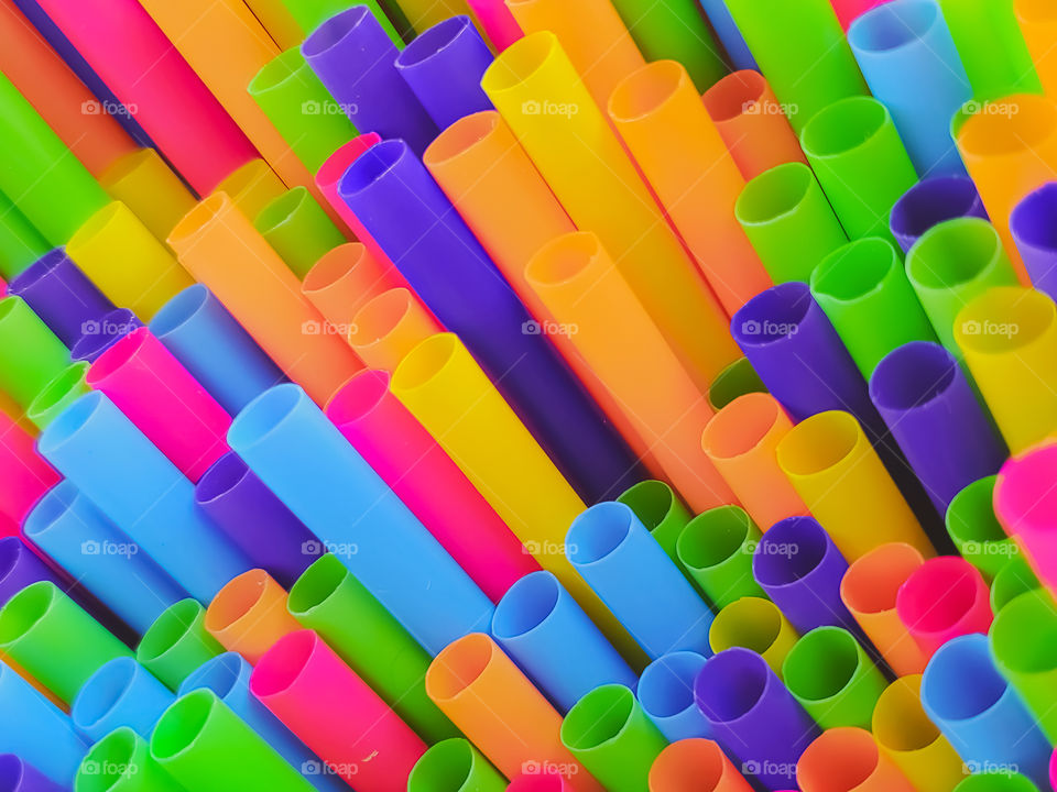 Neon color straws