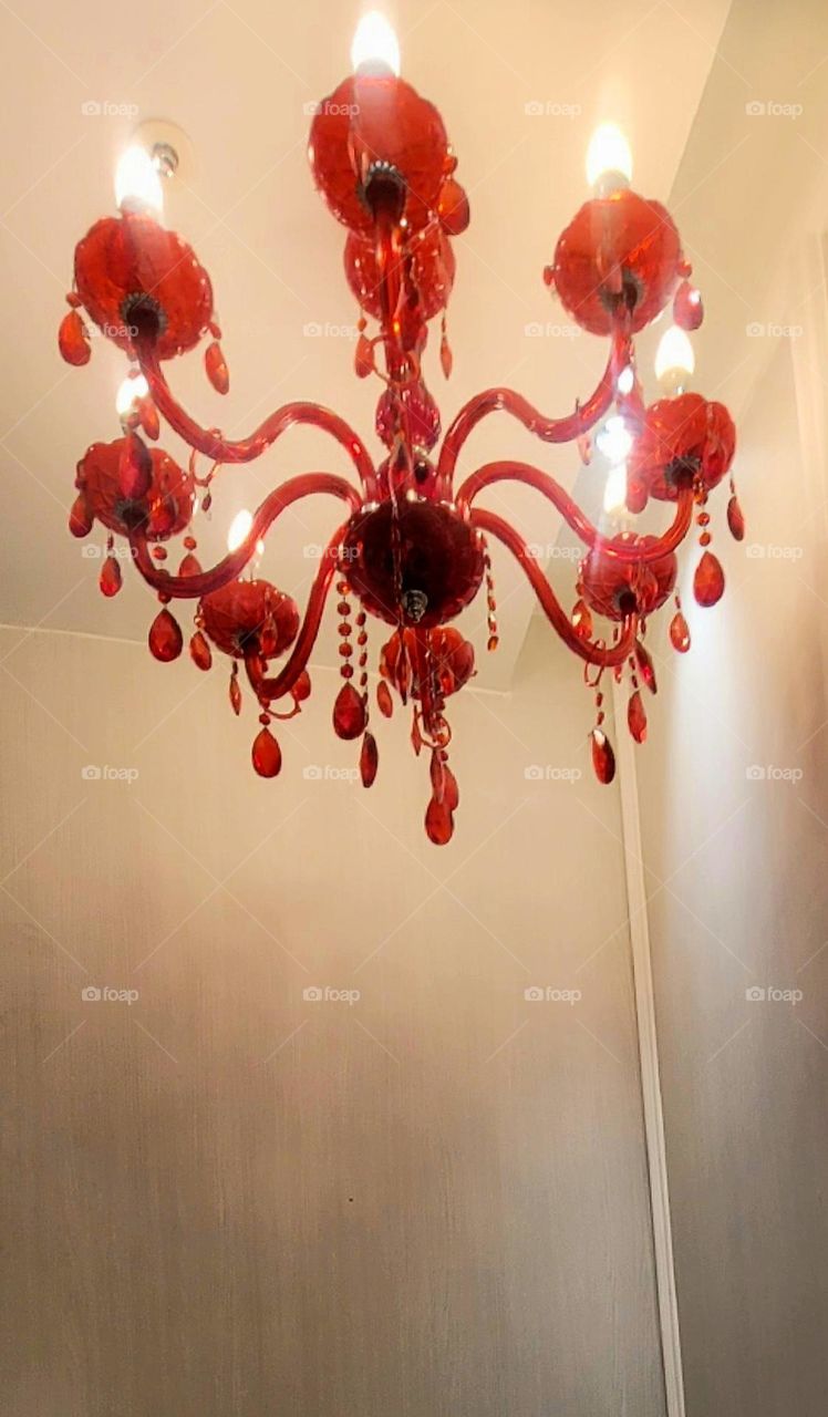 red chandelier