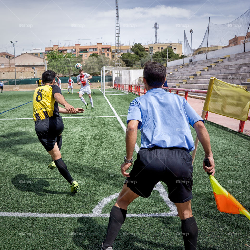 corner kick. soccer corner kick