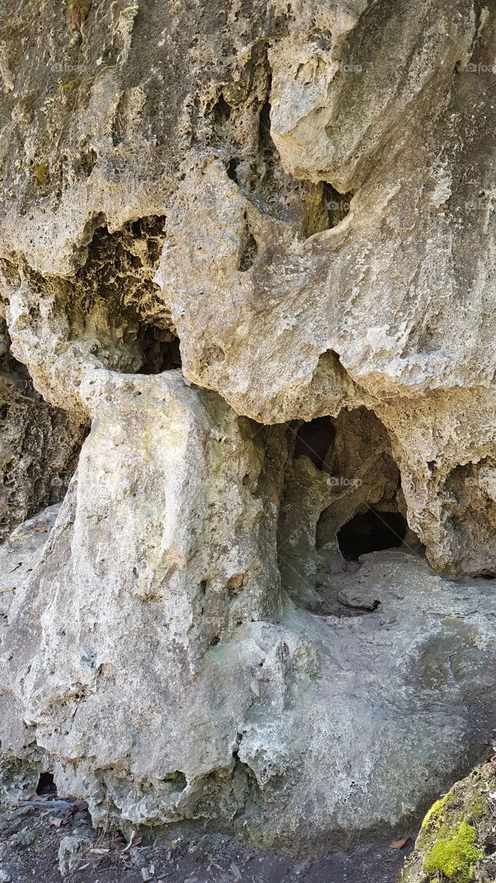 View of limestone caves