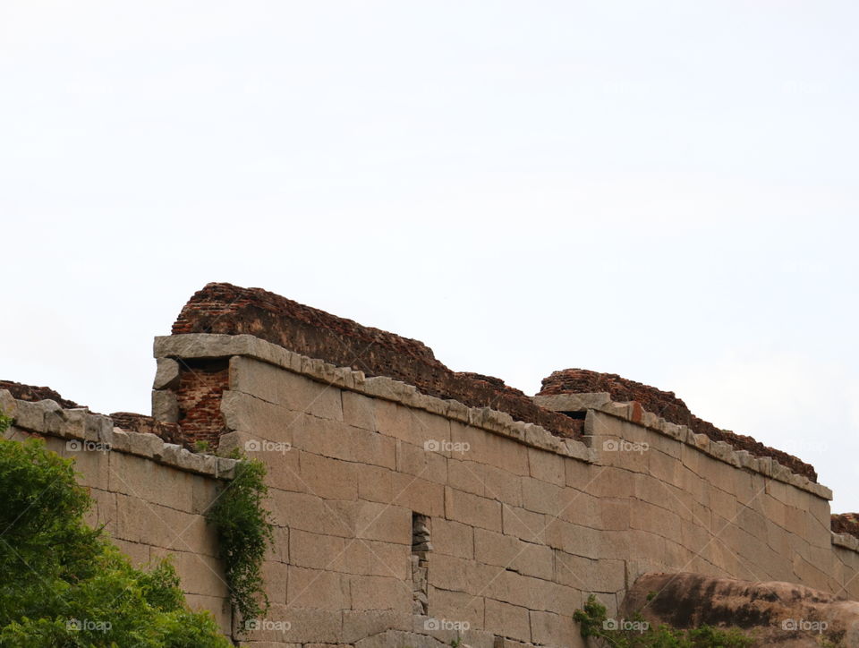 brick burnt stone  wall