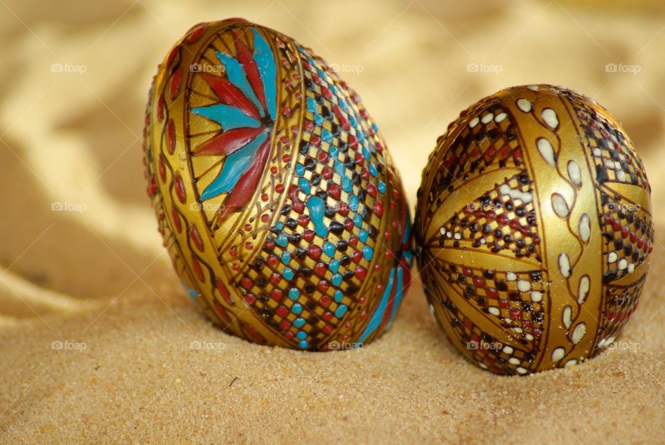 Painted eggs for Easter in Romania