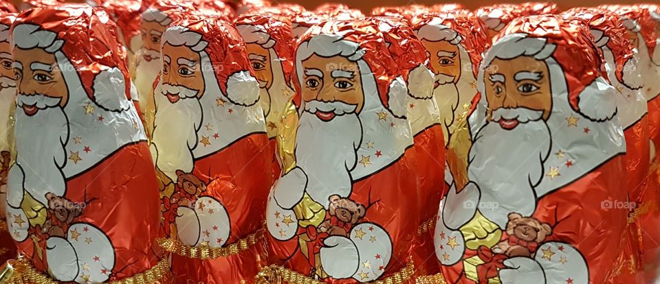 the parade of the chocolate Santas