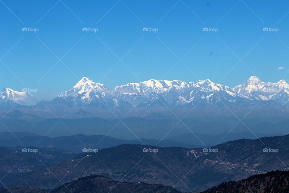 Magnificent Himalayan ranges touching the sky.  This pick was taken by me in Uttarakhand in India.