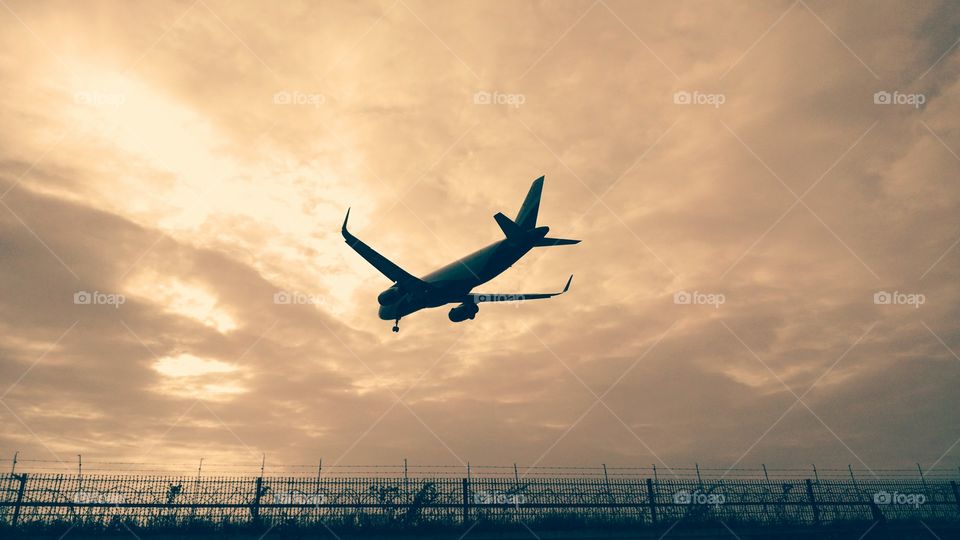 Aeroplane land at Golden time